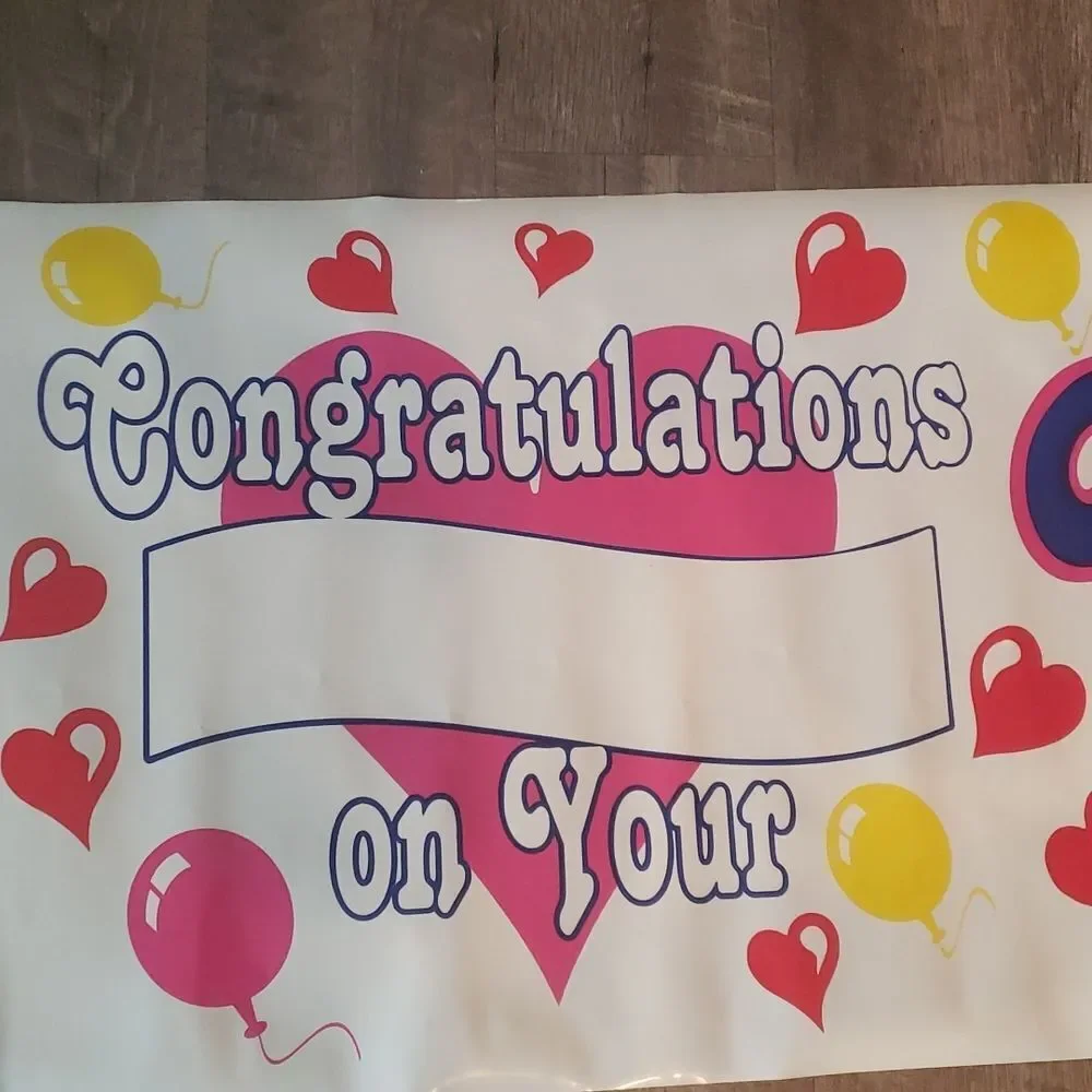 Bannerz vinyl all weather engagement banner NWT